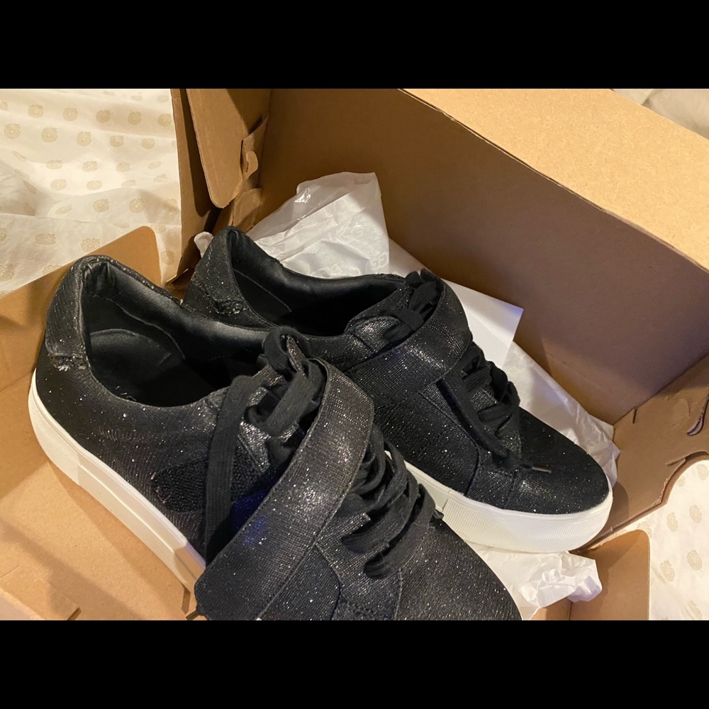 J-Slides Size 10. Sparkly Platform Euc Black/White - image 6